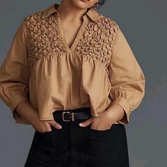 Anthropologie Tops - Maeve By Anthropologie Smocked Babydoll Top